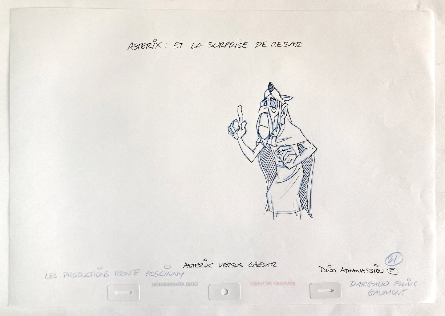 Asterix Versus Caesar - Original Animation Art of PROLIX Signed by Dino Athanassiou (Gaumont Studios, 1985). For sale on FLIP Gallery