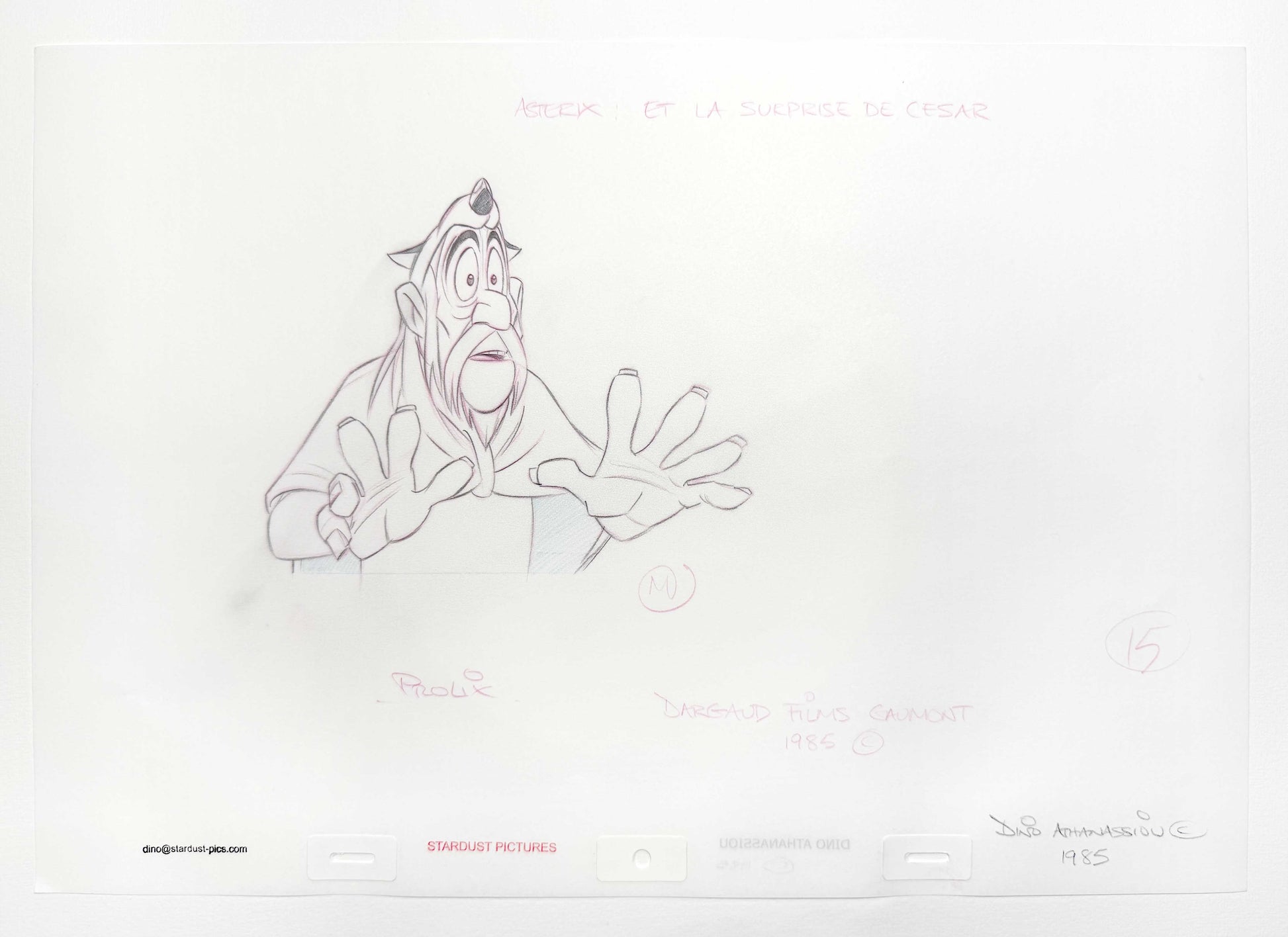 Asterix and the Big Fight - Original Animation Art of PROLIX Signed by Dino Athanassiou (Gaumont Studios, 1989). For sale on FLIP Gallery