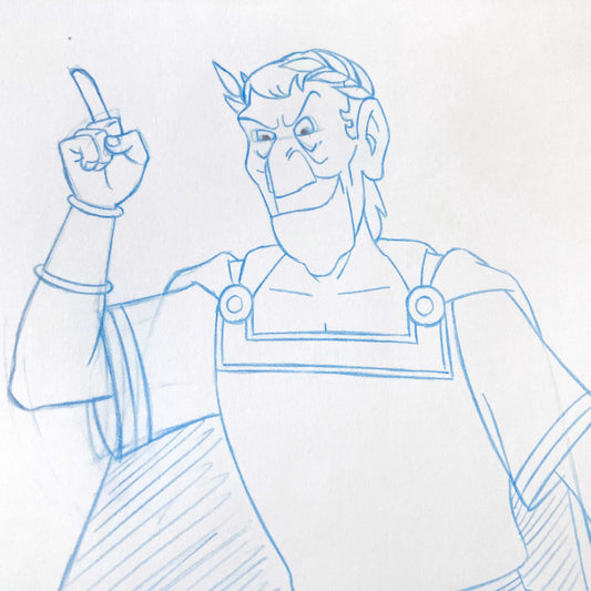 Asterix in America : Cesar Original animation production drawing. For sale on FLIP Gallery