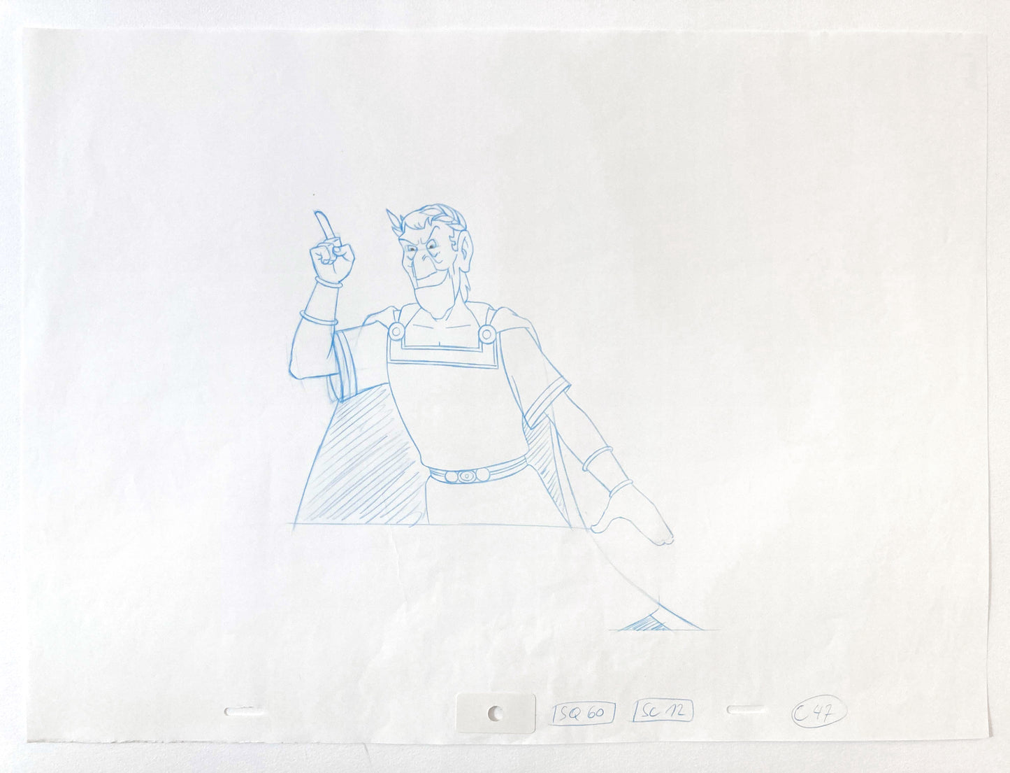 Asterix in America : Cesar Original animation production drawing. For sale on FLIP Gallery