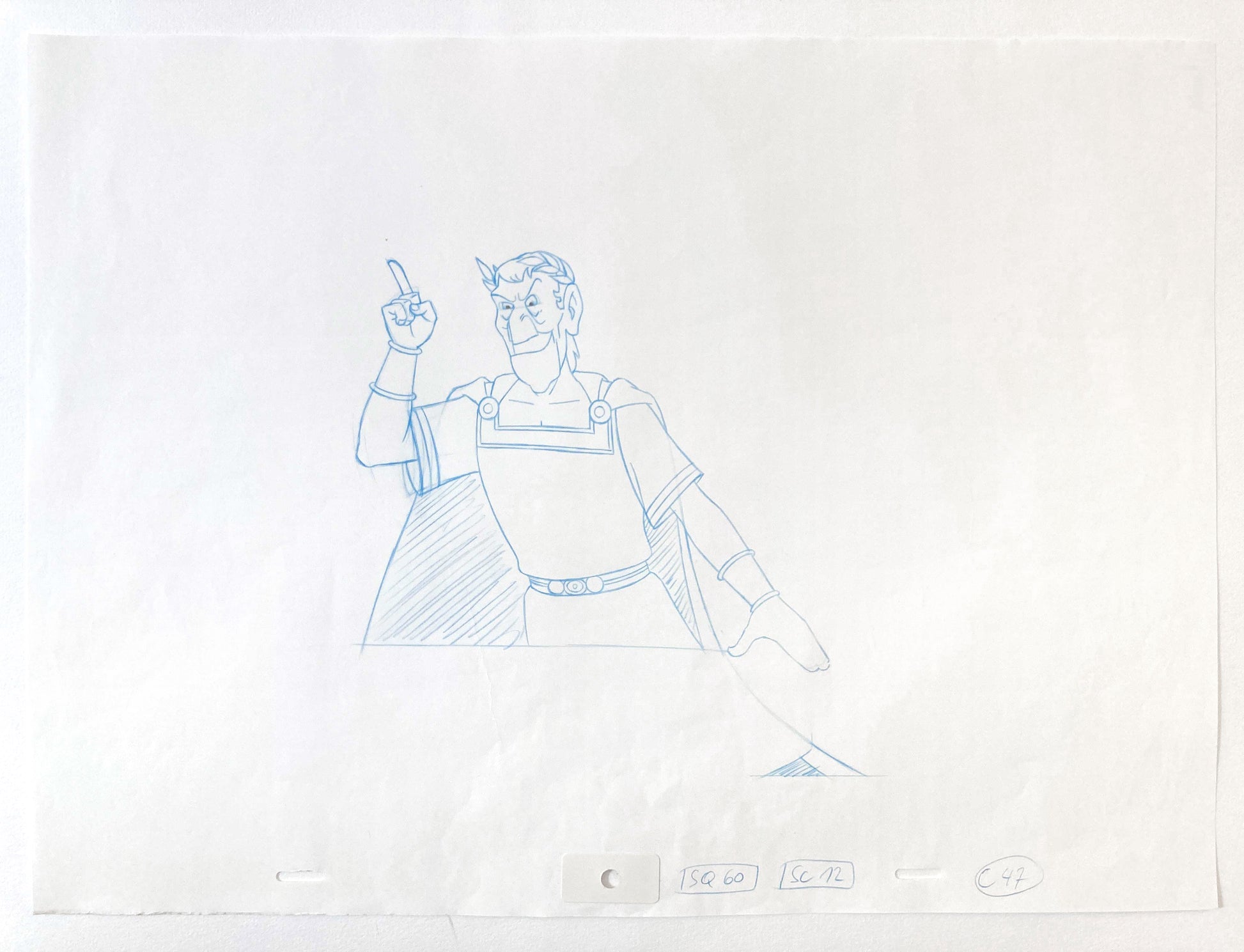 Asterix in America : Cesar Original animation production drawing. For sale on FLIP Gallery