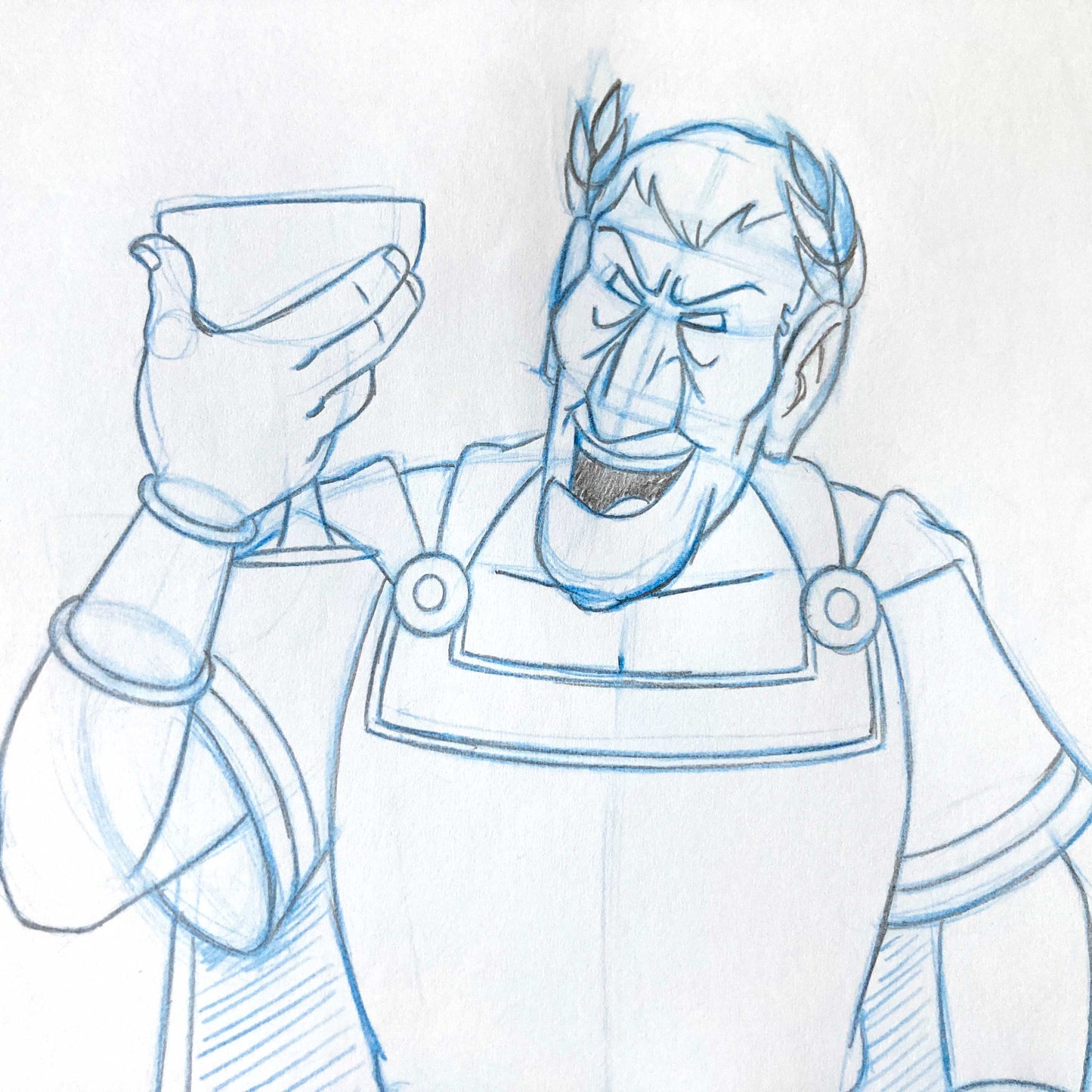 Asterix in America Cesar Original Production Used Animation Art Drawing. For sale on FLIP Gallery