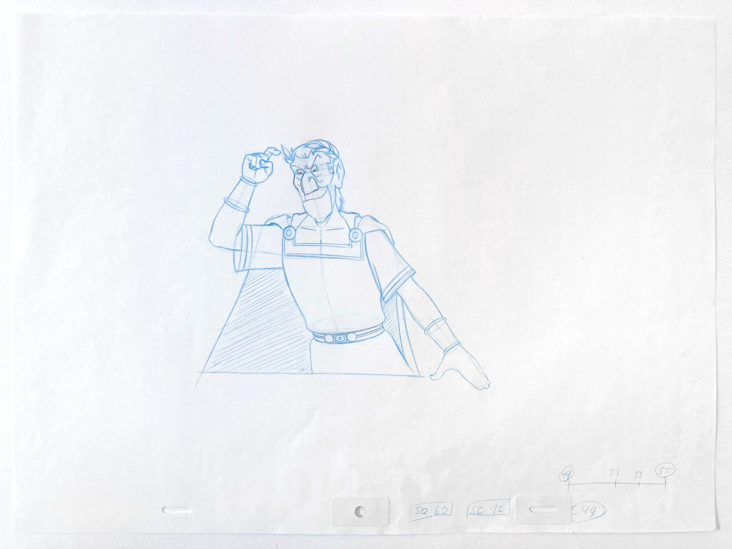 "Asterix in America" Cesar : Original Production Used Animation Drawing. For sale on FLIP Gallery