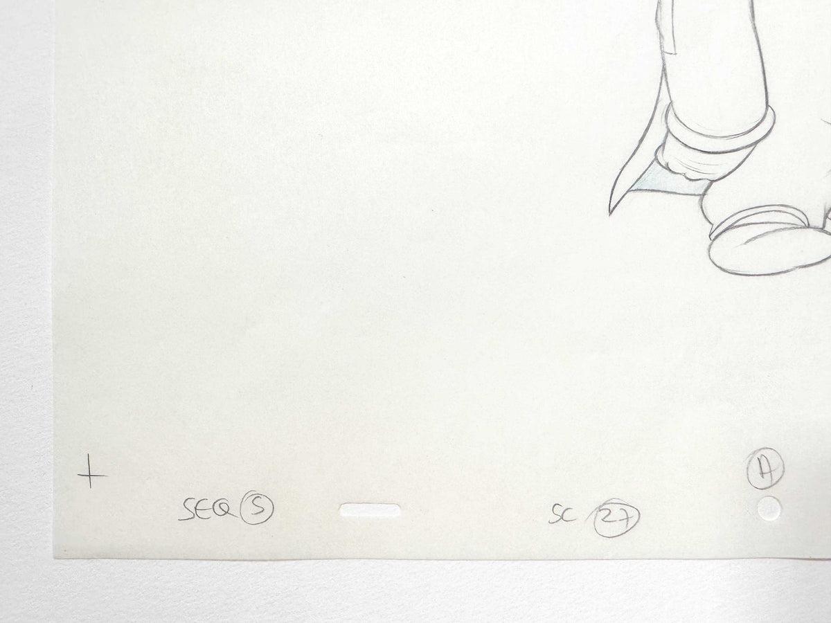 Asterix in Britain Original Animation Art Drawing of Zebigbos (Astérix chez les Bretons, 1986). For sale on FLIP Gallery