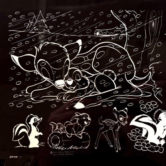 BAMBI Rare Original Disney Model Sheet Film Negative – Walt Disney Productions (1990’s). For sale on FLIP Gallery