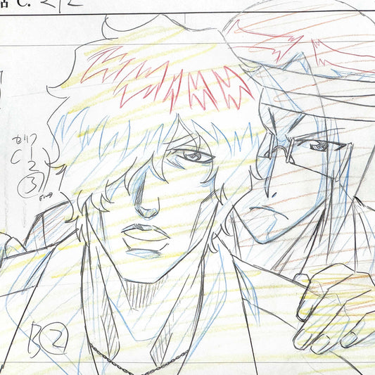 BLEACH Original Animation Production Layout Drawing of Sado “Chad” Yasutora ( Studio Pierrot, 2000’s). For sale on FLIP Gallery