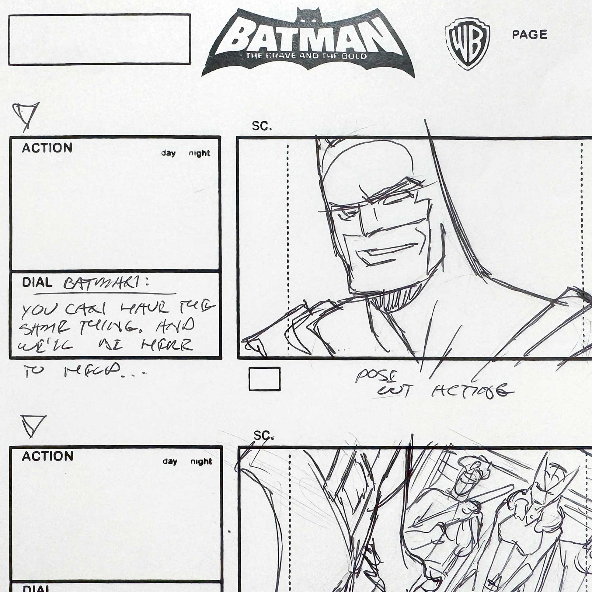Batman: The Brave and the Bold : Original Storyboard Drawing Signed by Jeff Johnson (2008–2011). For sale on FLIP Gallery