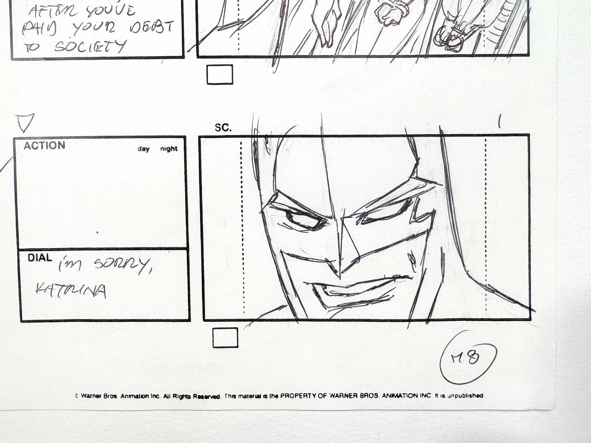 Batman: The Brave and the Bold : Original Storyboard Drawing Signed by Jeff Johnson (2008–2011). For sale on FLIP Gallery