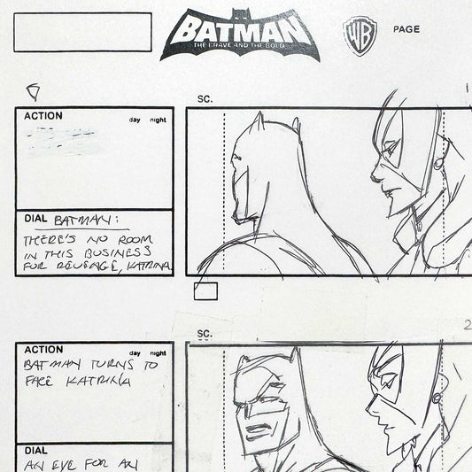 Batman: The Brave and the Bold : Original Storyboard Drawing Signed by Jeff Johnson (2008–2011). For sale on FLIP Gallery