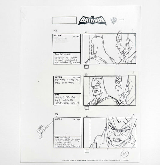 Batman: The Brave and the Bold : Original Storyboard Drawing Signed by Jeff Johnson (2008–2011). For sale on FLIP Gallery
