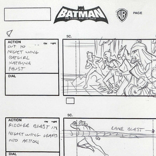Batman The Brave and the Bold : Original Storyboard Drawing Signed by Jeff Johnson (2008–2011). For sale on FLIP Gallery