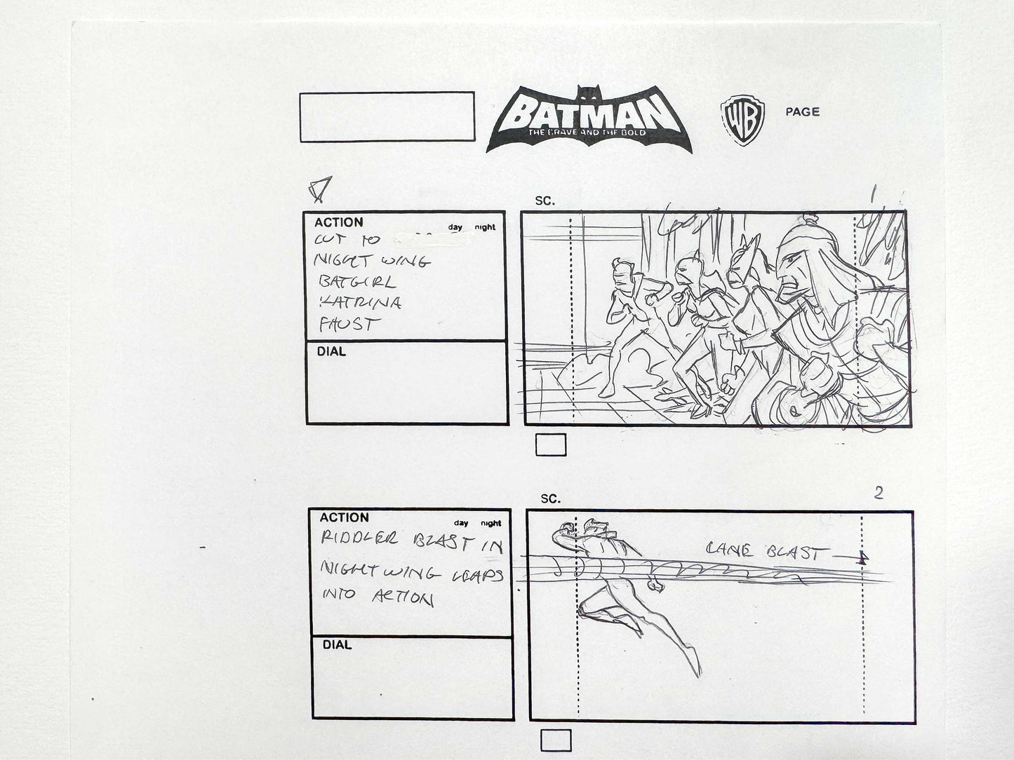 Batman The Brave and the Bold : Original Storyboard Drawing Signed by Jeff Johnson (2008–2011). For sale on FLIP Gallery
