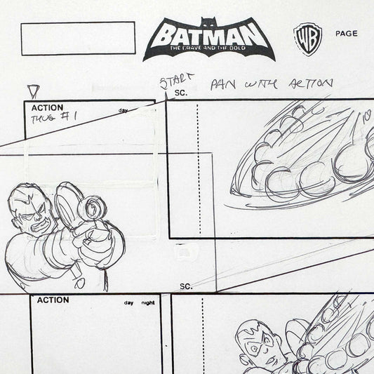 Batman The Brave and the Bold : Original Storyboard Drawing Signed by Jeff Johnson (2008–2011). For sale on FLIP Gallery