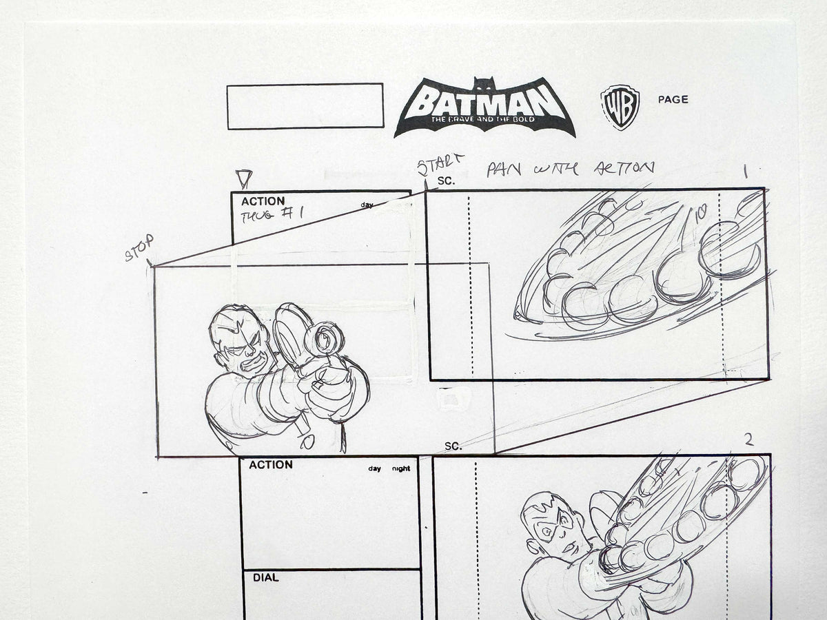 Batman The Brave and the Bold : Original Storyboard Drawing Signed by Jeff Johnson (2008–2011). For sale on FLIP Gallery