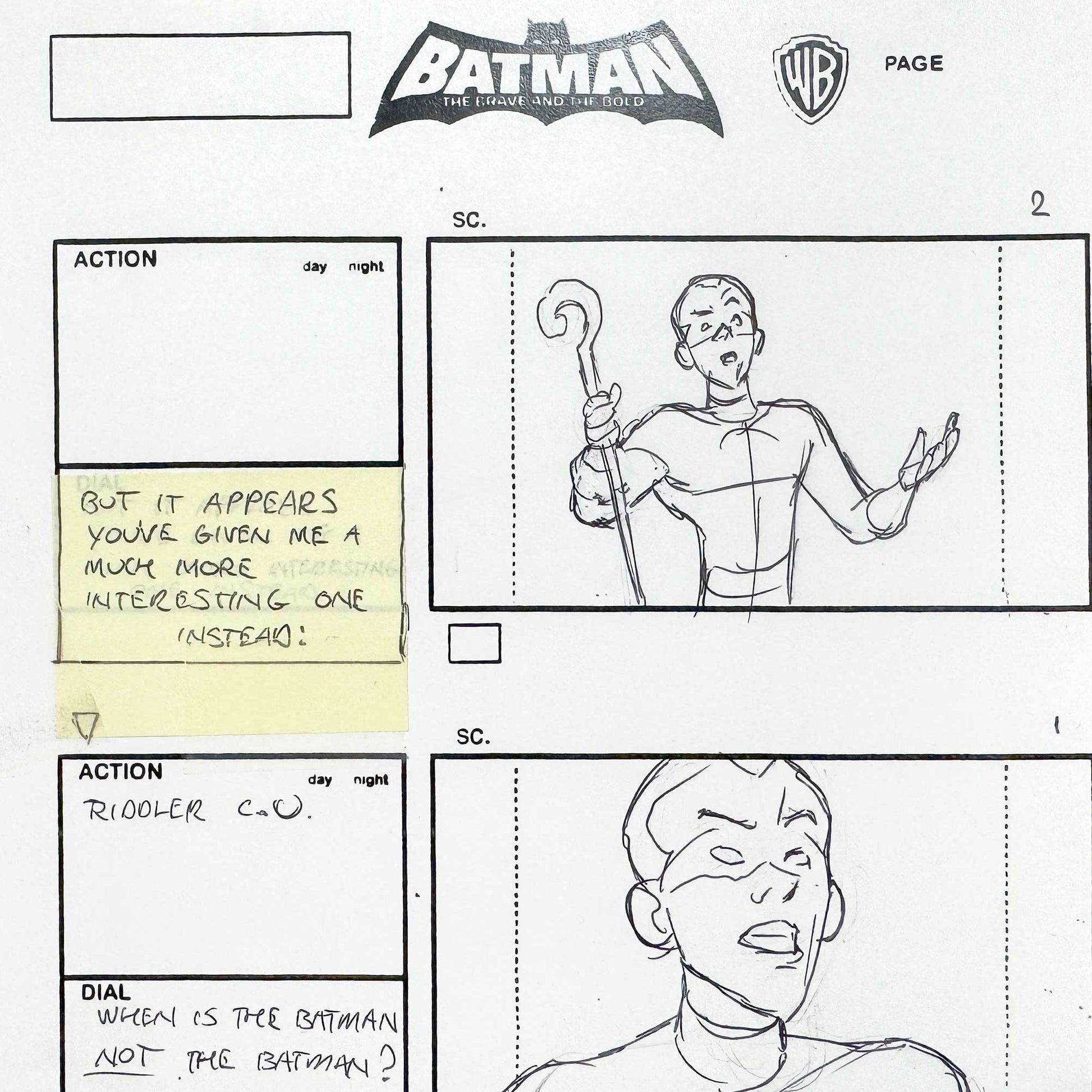 Batman: The Brave and the Bold : Original Storyboard Drawing Signed by Jeff Johnson (2008–2011). For sale on FLIP Gallery