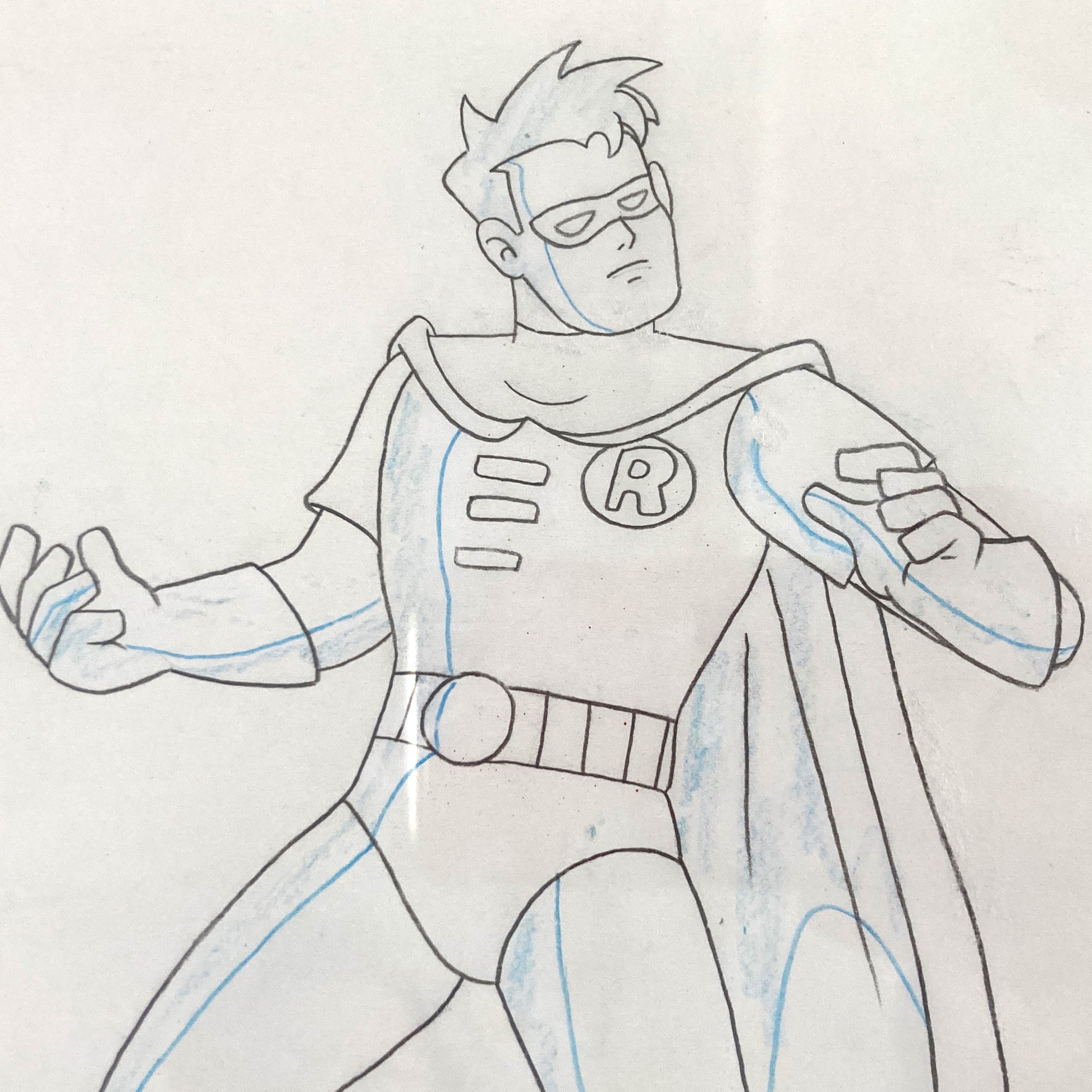 Batman: The Animated Series "Christmas with the Joker" FRAMED Robin Original Production Used Animation Drawing (Warner Bros., 1992). For sale on FLIP Gallery