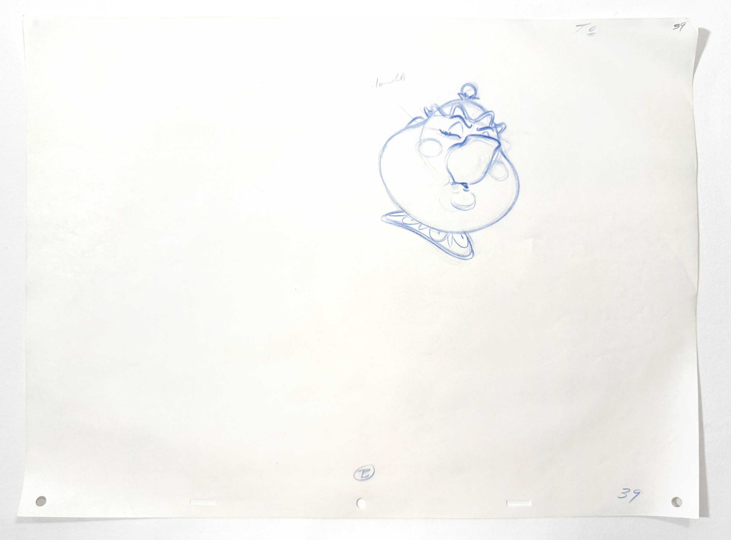 Beauty and the Beast - Mrs. Potts Original Animation Production Drawing (Walt Disney, 1991). For sale on FLIP Gallery