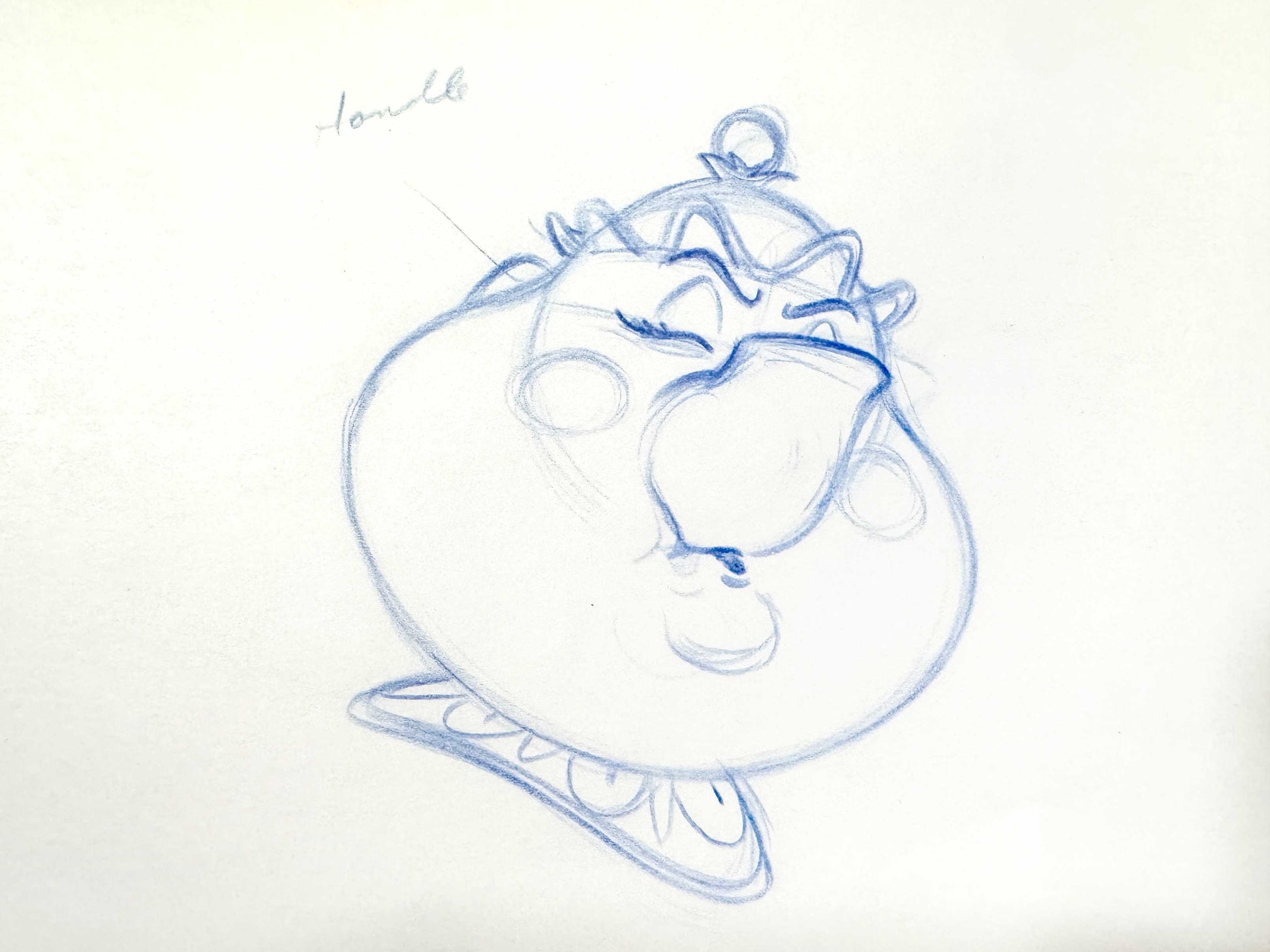 Beauty and the Beast - Mrs. Potts Original Animation Production Drawing (Walt Disney, 1991). For sale on FLIP Gallery