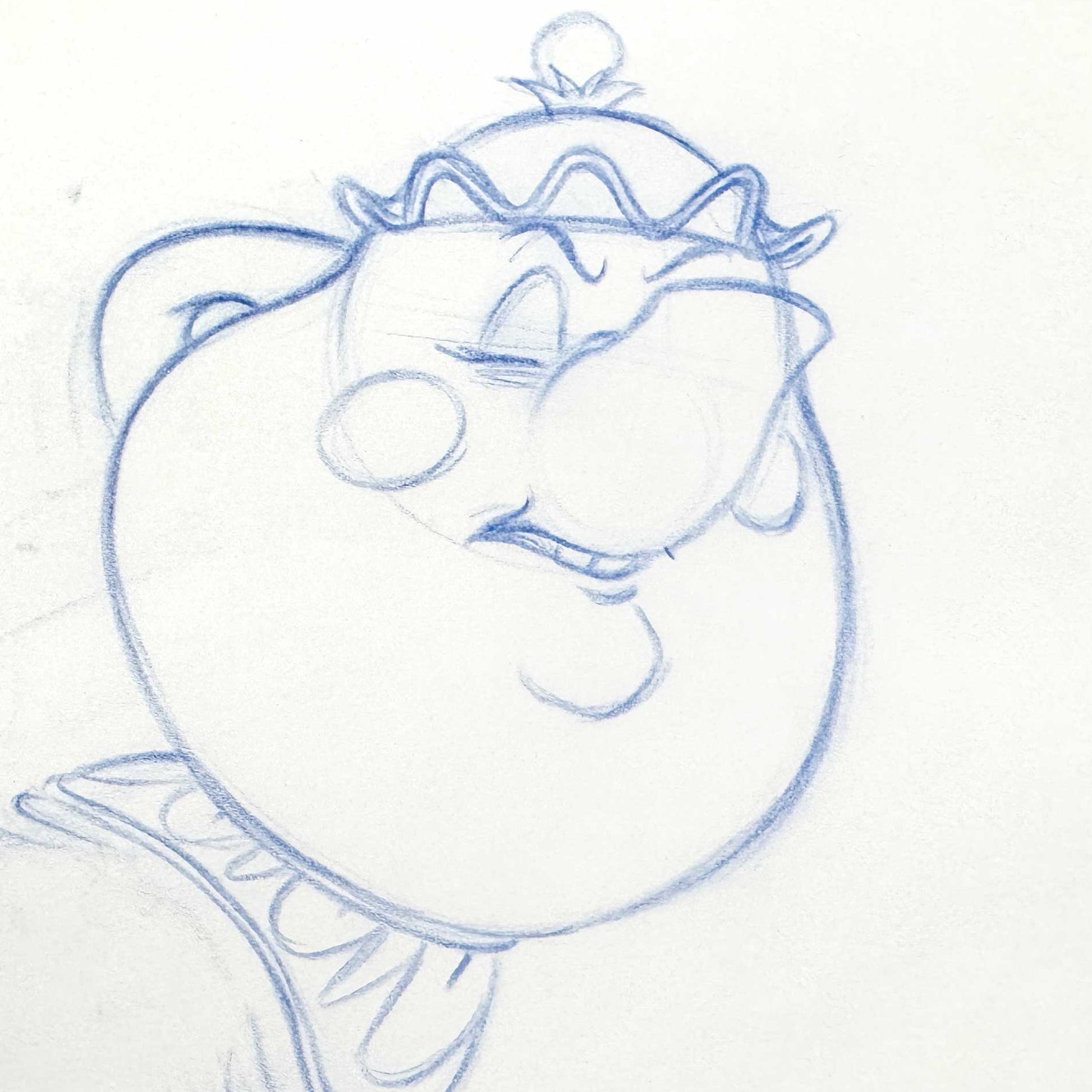 Beauty and the Beast - Mrs. Potts Original Animation Production Drawing (Walt Disney, 1991). For sale on FLIP Gallery