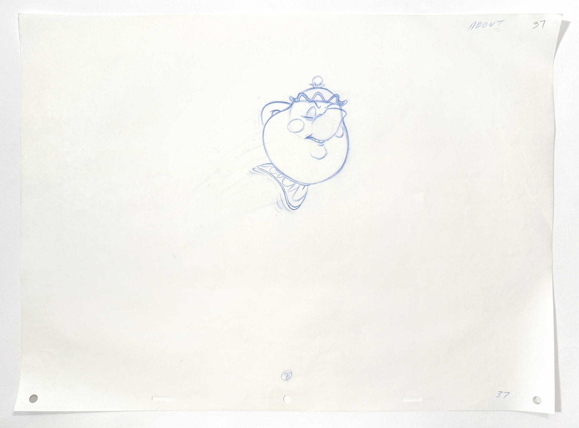 Beauty and the Beast - Mrs. Potts Original Animation Production Drawing (Walt Disney, 1991). For sale on FLIP Gallery