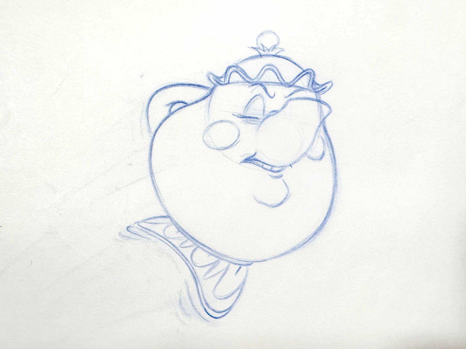 Beauty and the Beast - Mrs. Potts Original Animation Production Drawing (Walt Disney, 1991). For sale on FLIP Gallery