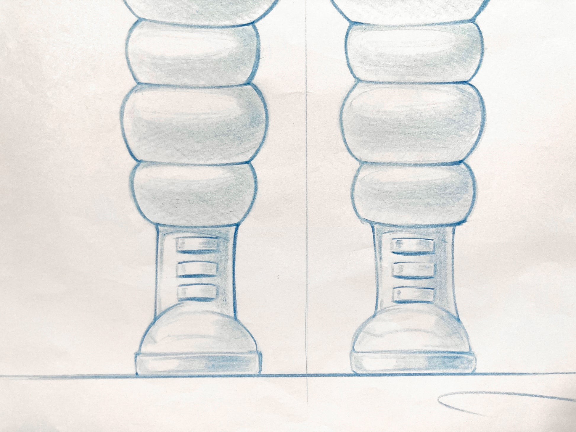 Original Vintage Concept Art – Michelin Man Advertising Signed Sketch by Jeff Julian. For sale on FLIP Gallery