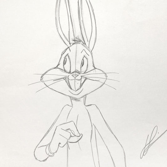 Bugs Bunny Original Animation Production Art Drawing Signed – Warner Bros. (2021). For sale on FLIP Gallery