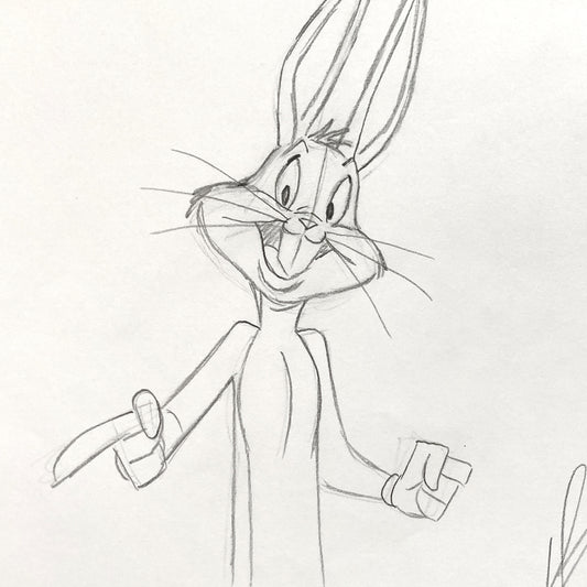 Bugs Bunny Original Animation Drawing Signed – Warner Bros. (c. 1990s). For sale on FLIP Gallery
