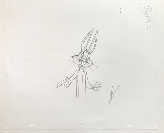 Bugs Bunny Original Animation Drawing Signed – Warner Bros. (c. 1990s). For sale on FLIP Gallery
