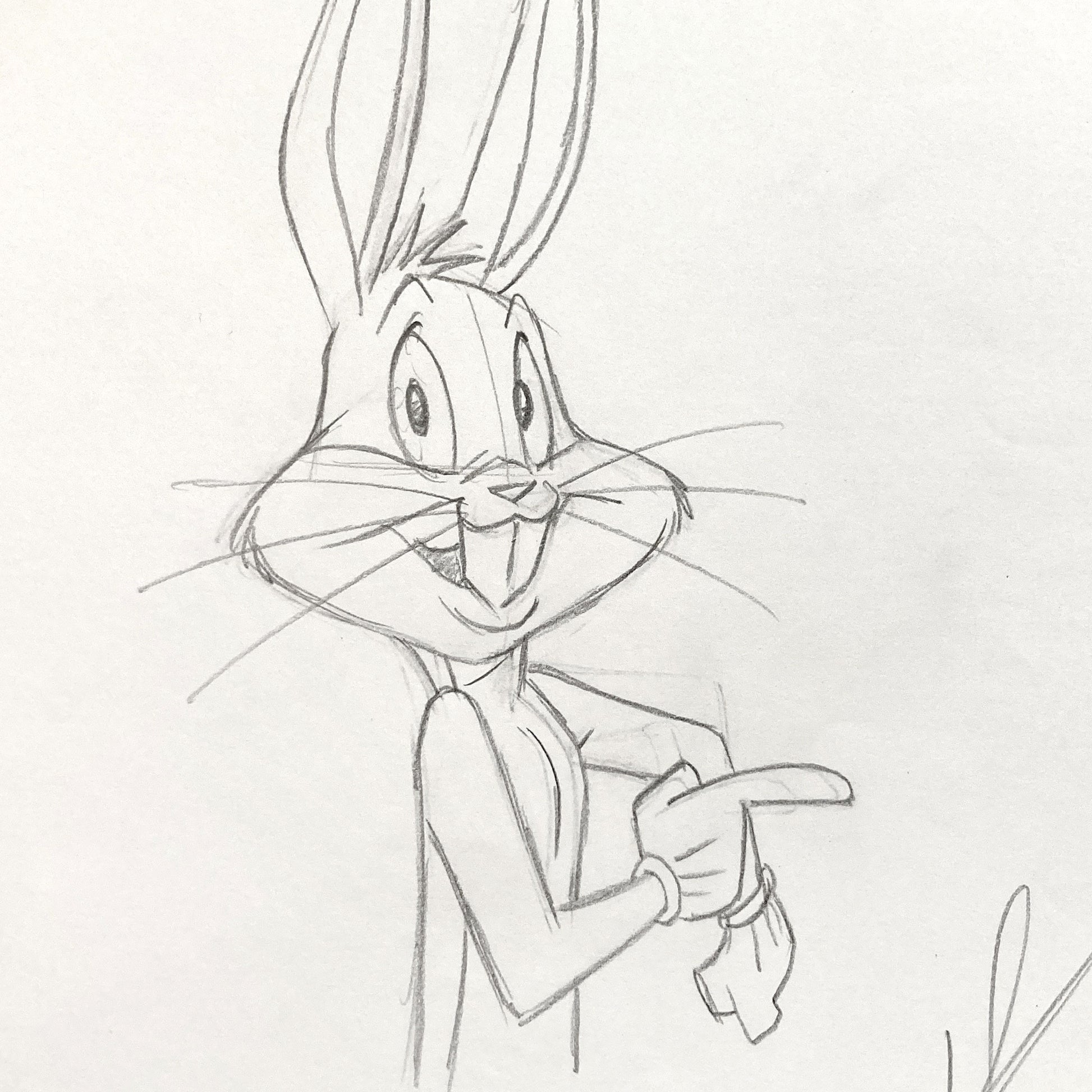 Bugs Bunny : Original Animation Drawing Signed – Warner Bros. (c. 1990s). For sale on FLIP Gallery