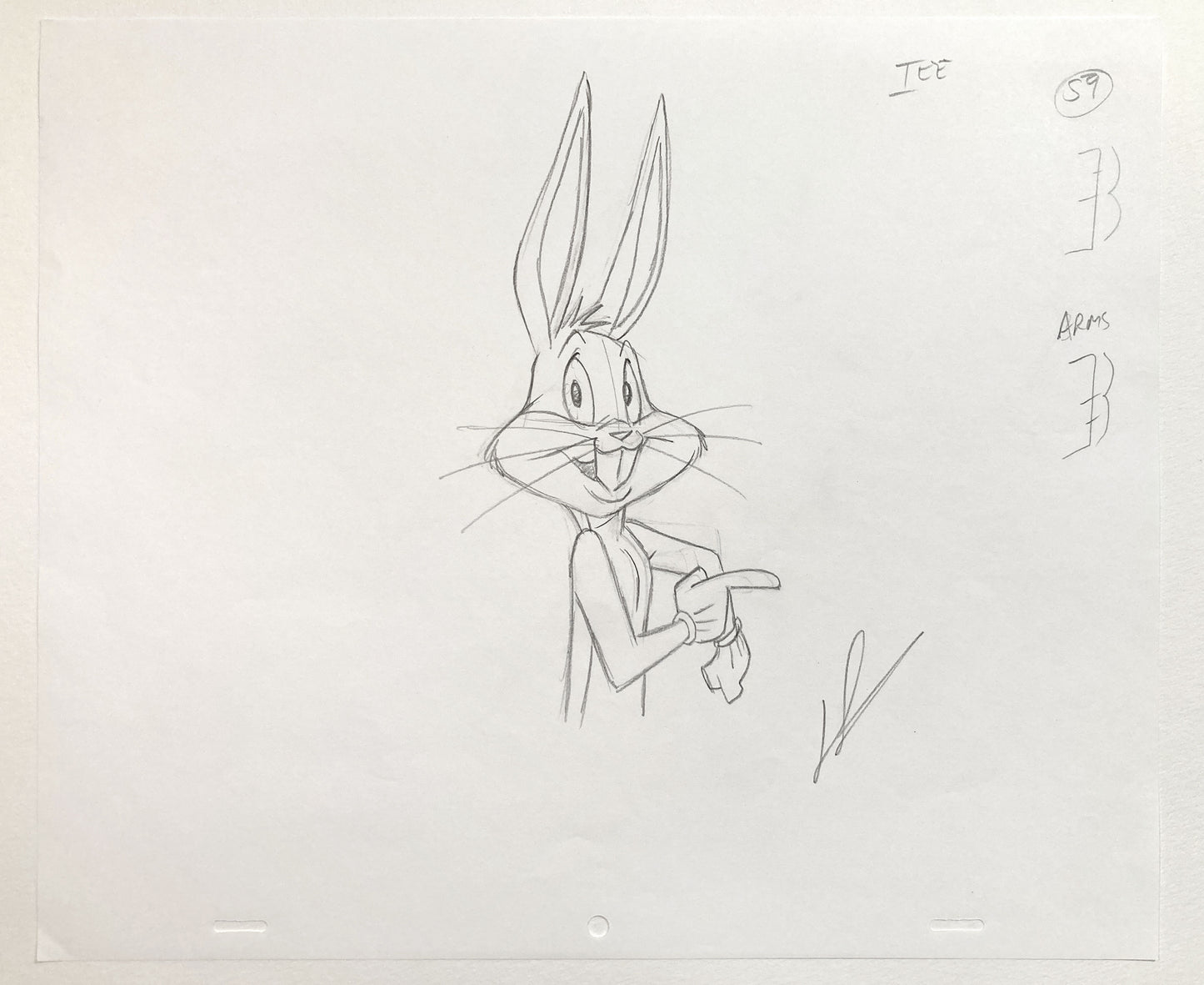 Bugs Bunny : Original Animation Drawing Signed – Warner Bros. (c. 1990s). For sale on FLIP Gallery