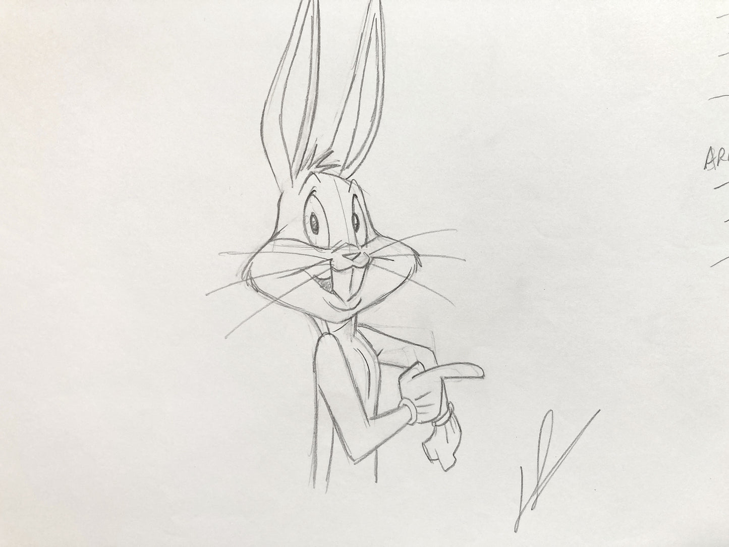 Bugs Bunny : Original Animation Drawing Signed – Warner Bros. (c. 1990s). For sale on FLIP Gallery