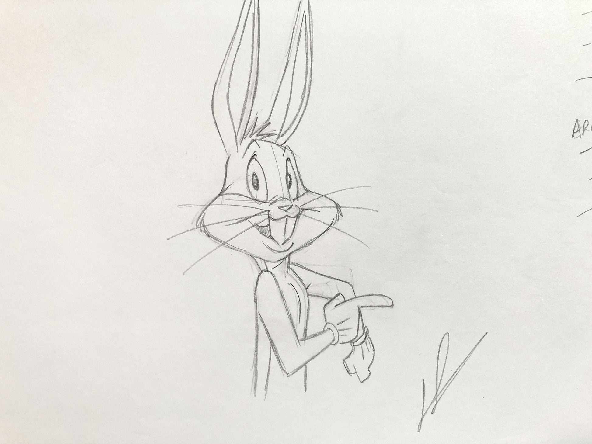 Bugs Bunny : Original Animation Drawing Signed – Warner Bros. (c. 1990s). For sale on FLIP Gallery