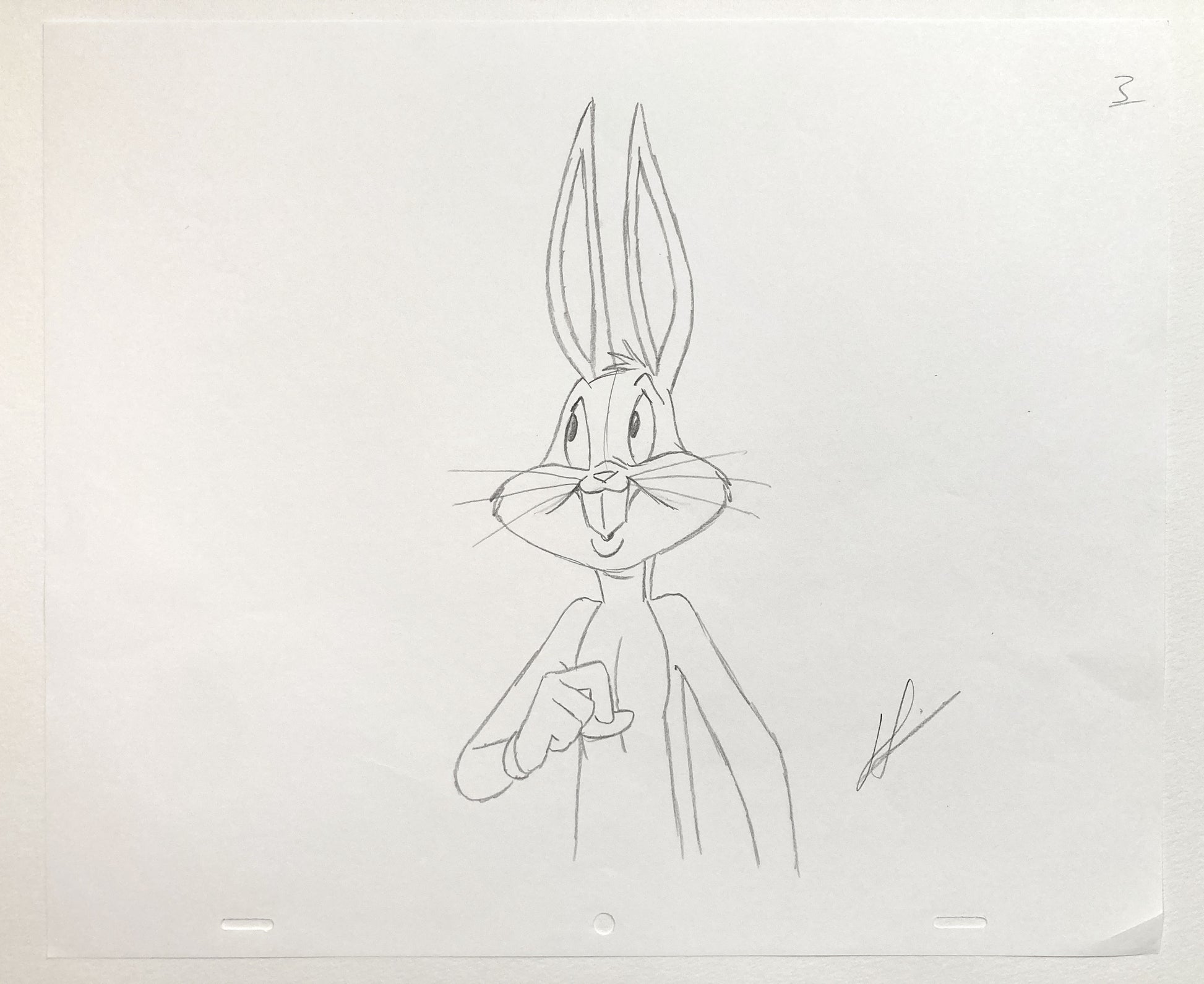 Bugs Bunny : Original Animation Drawing Signed – Warner Bros. (c. 1990s). For sale on FLIP Gallery