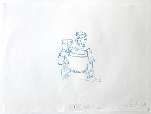 Original Animation Production Drawing of Cesar from Asterix
