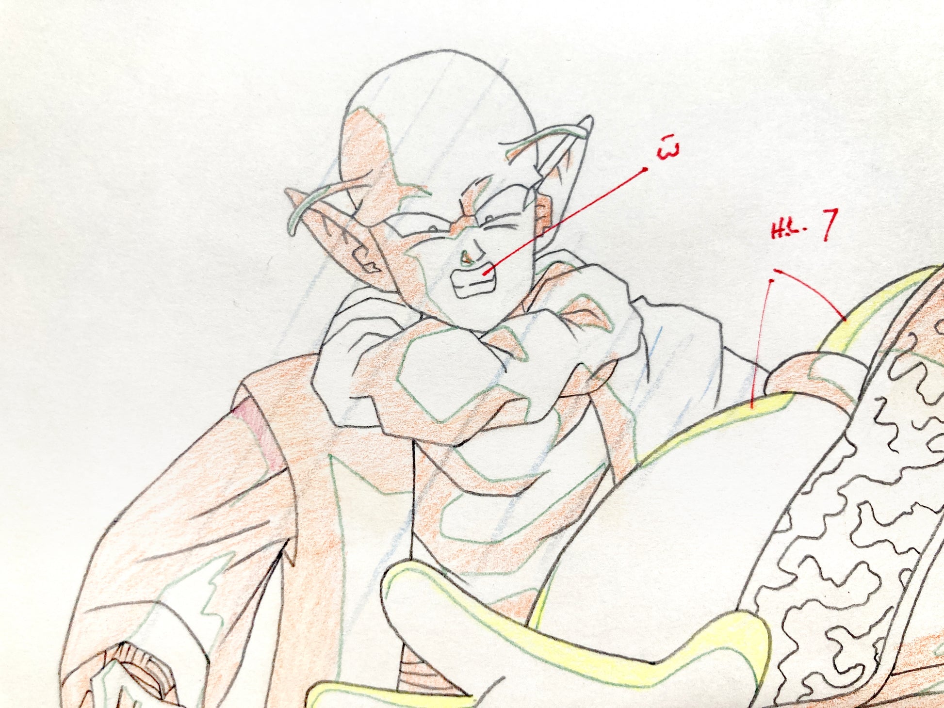 Dragon Ball GT : Dende and Mr. Popo Animation Drawing (Toei Animation, c. 1996-97). For sale on FLIP Gallery