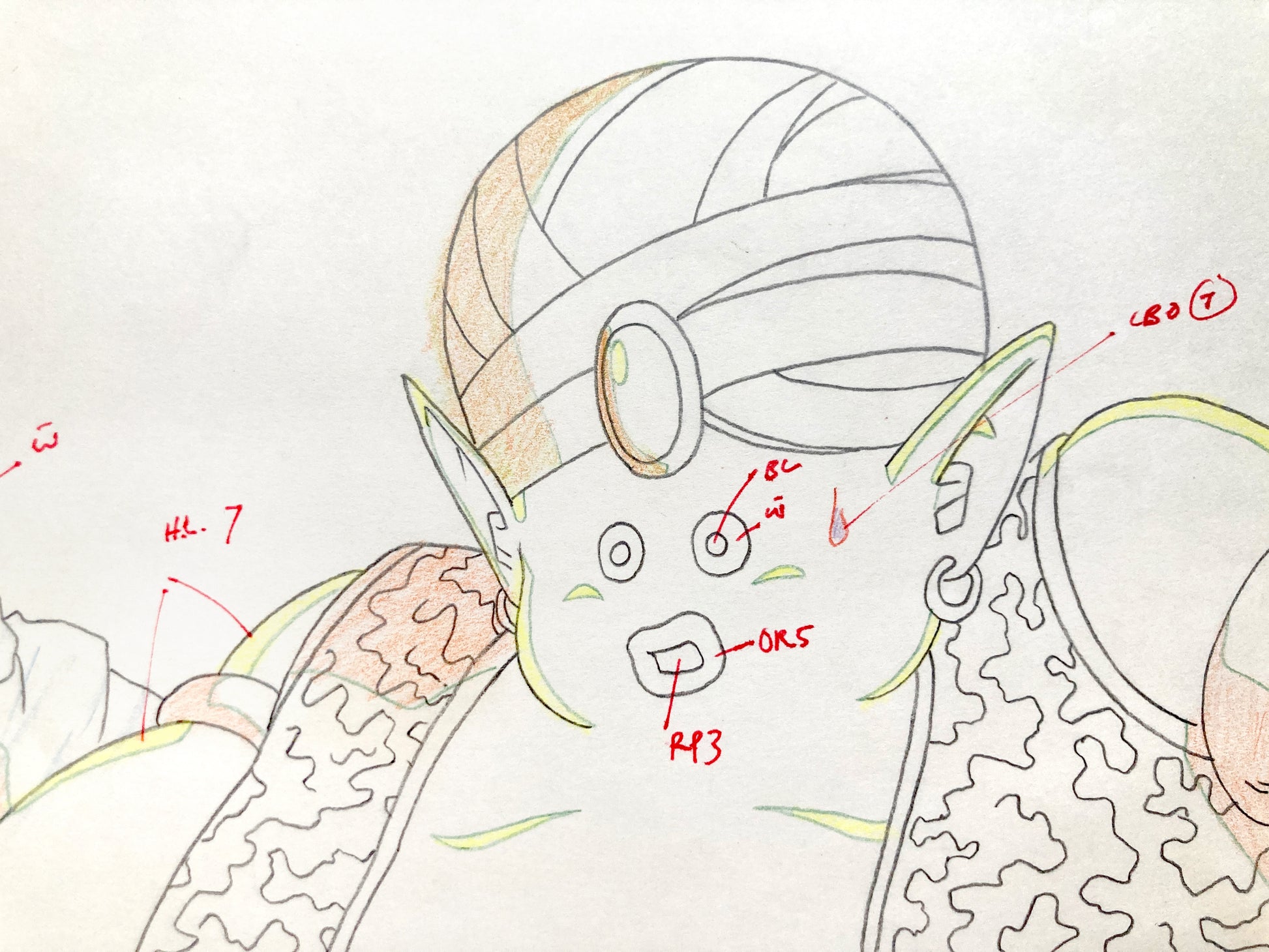 Dragon Ball GT : Dende and Mr. Popo Animation Drawing (Toei Animation, c. 1996-97). For sale on FLIP Gallery