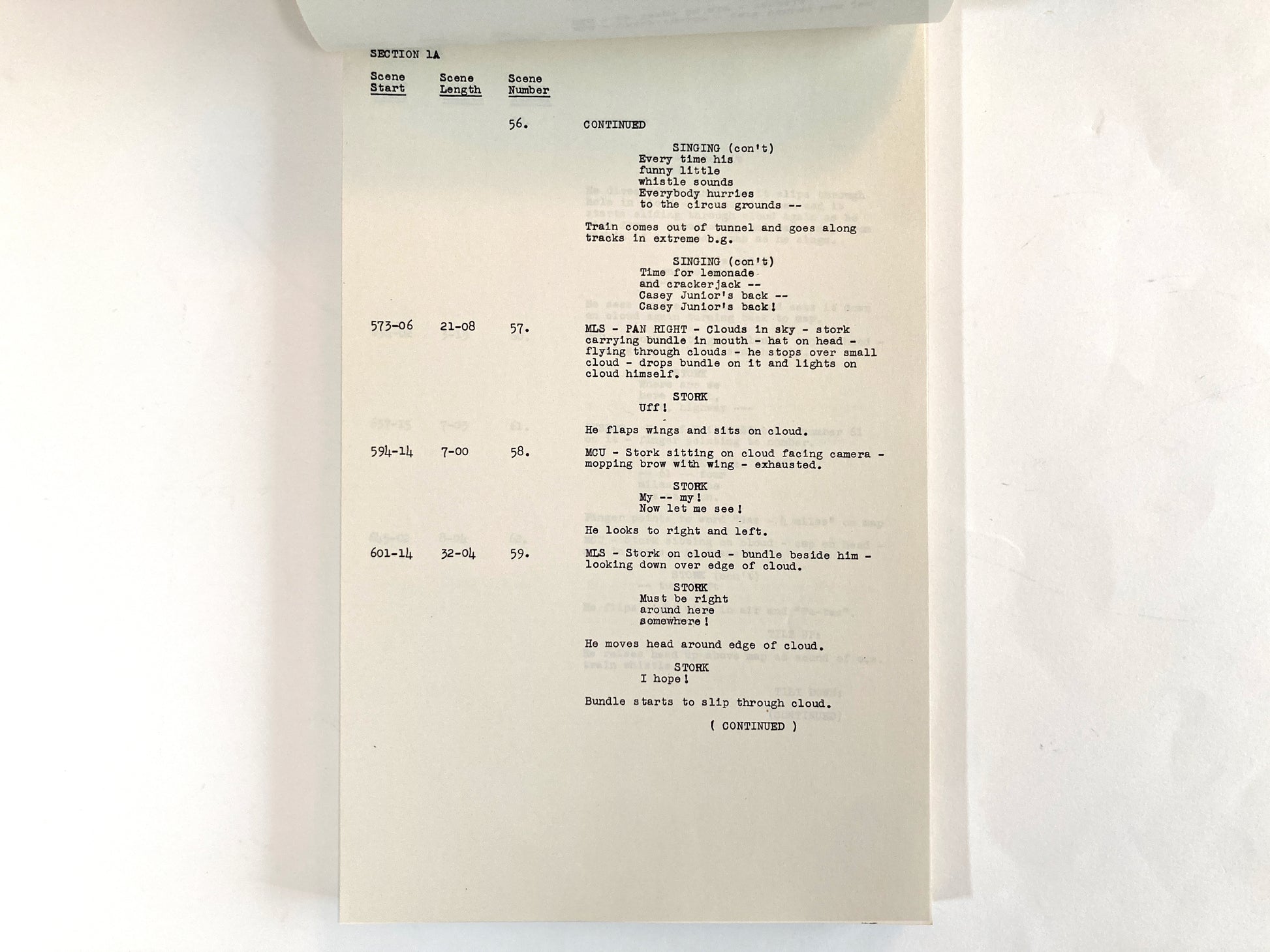 Dumbo - Original 1941 Script from Walt Disney Productions. For sale on FLIP Gallery