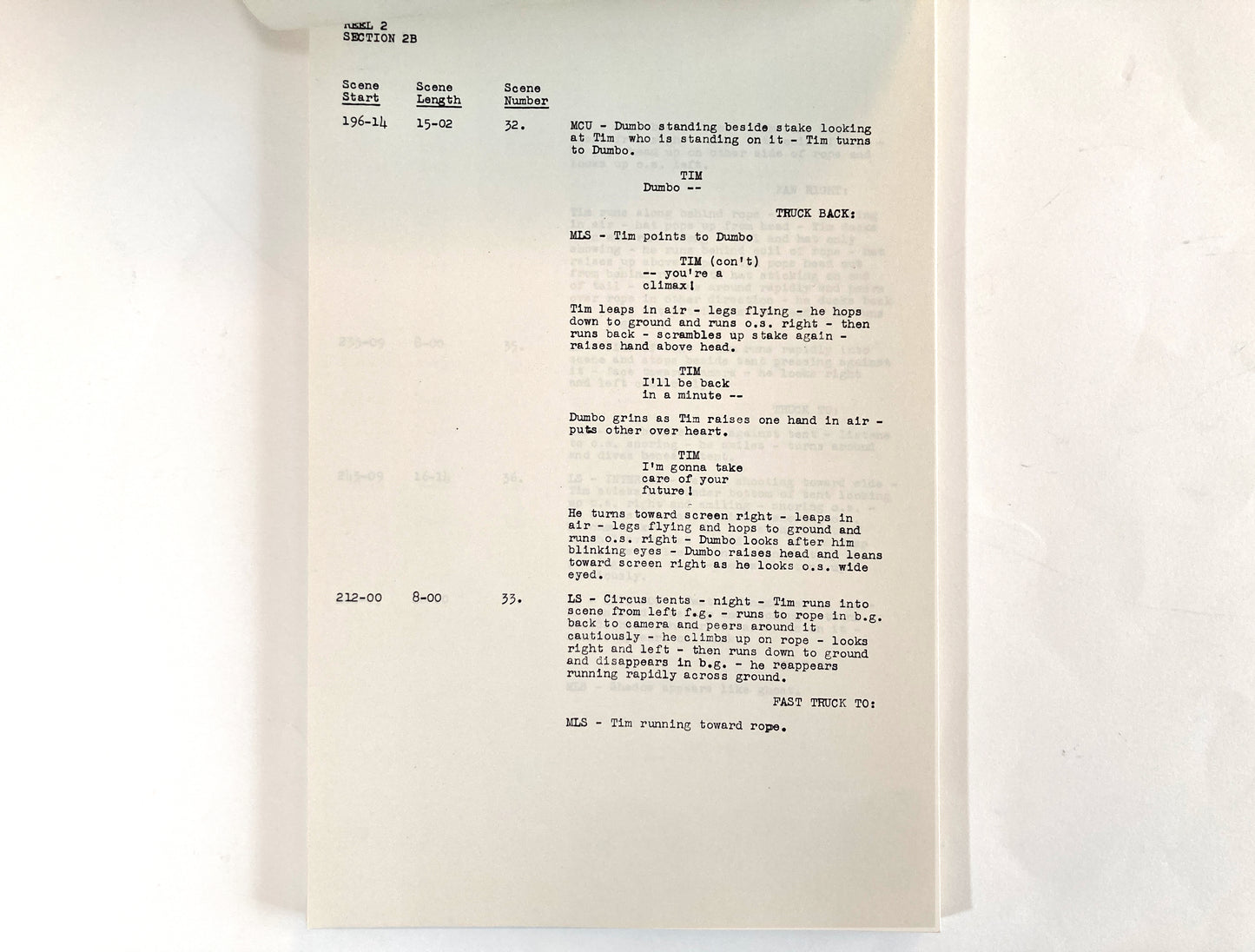 Dumbo - Original 1941 Script from Walt Disney Productions. For sale on FLIP Gallery