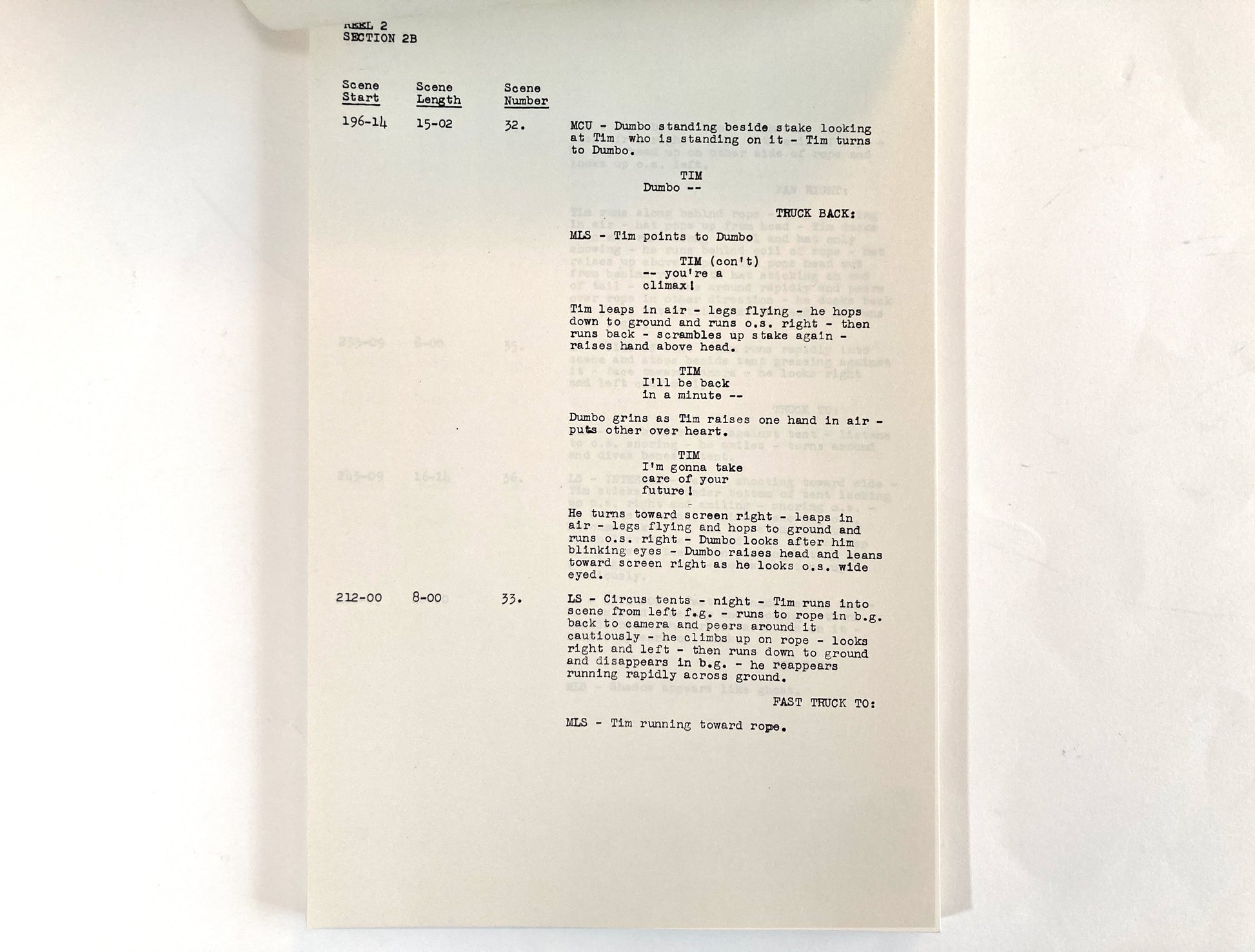 Dumbo - Original 1941 Script from Walt Disney Productions. For sale on FLIP Gallery