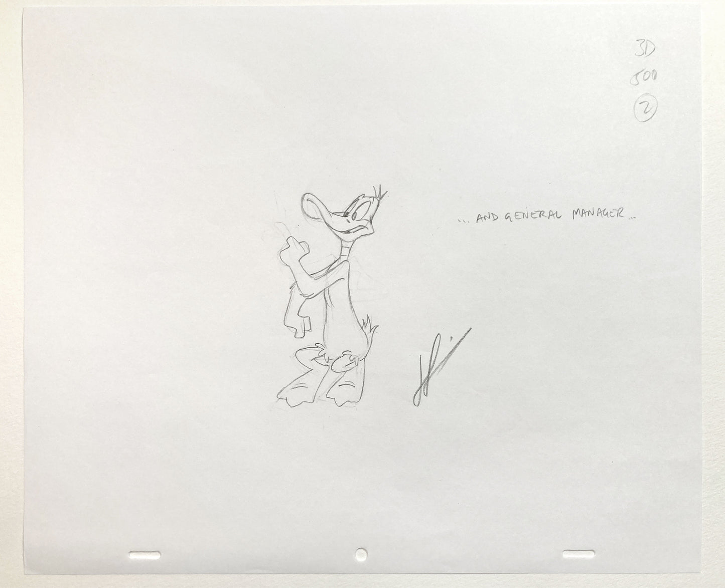 Daffy Duck : Original Animation Drawing Signed – Warner Bros. (c. 1990s). For sale on FLIP Gallery