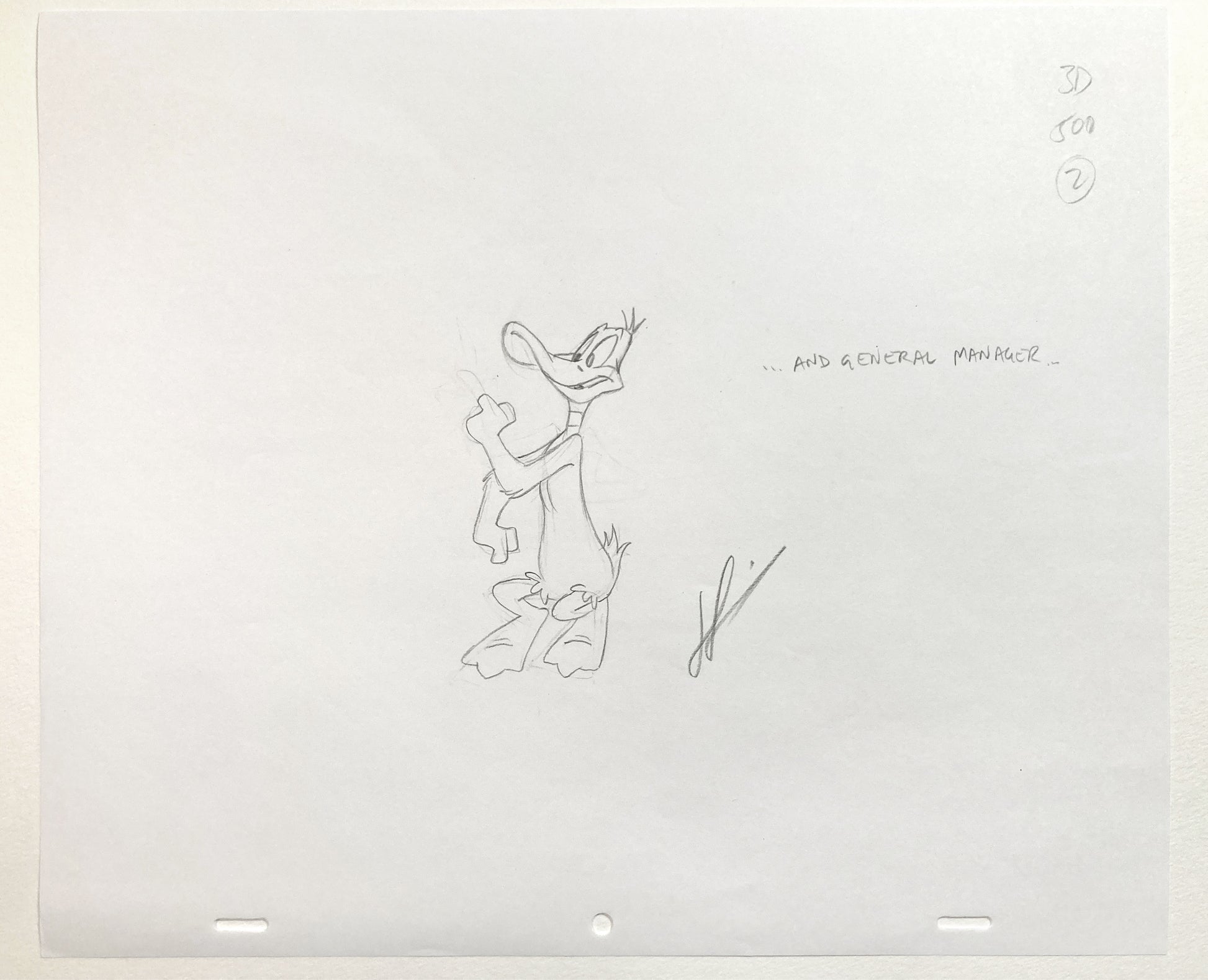 Daffy Duck : Original Animation Drawing Signed – Warner Bros. (c. 1990s). For sale on FLIP Gallery
