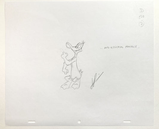 Daffy Duck : Original Animation Drawing Signed – Warner Bros. (c. 1990s). For sale on FLIP Gallery