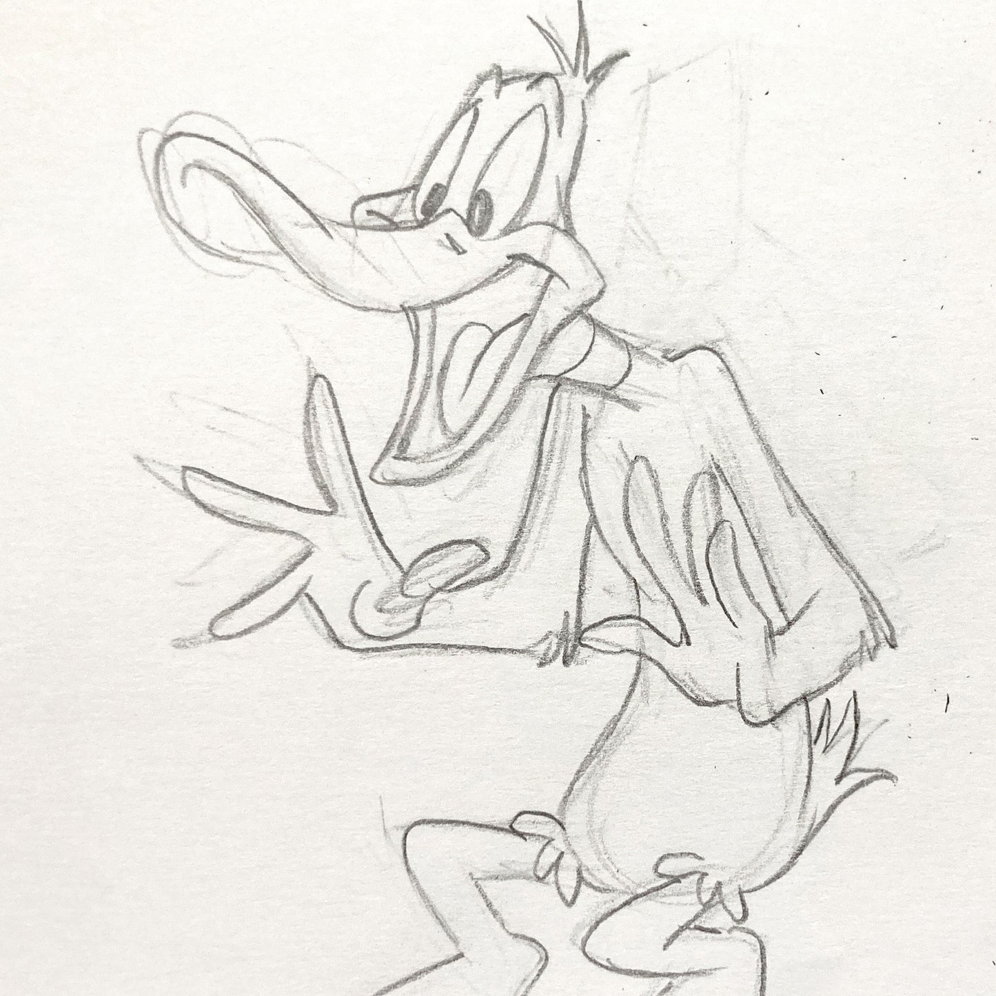 Daffy Duck Original Animation Production Art Drawing Signed – Warner Bros. (2021). For sale on FLIP Gallery