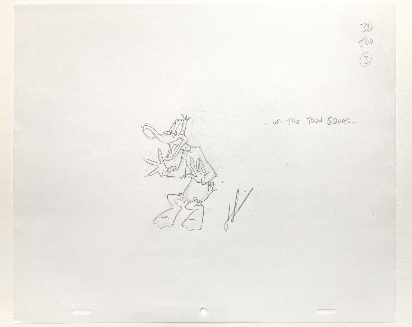 Daffy Duck Original Animation Production Art Drawing Signed – Warner Bros. (2021). For sale on FLIP Gallery