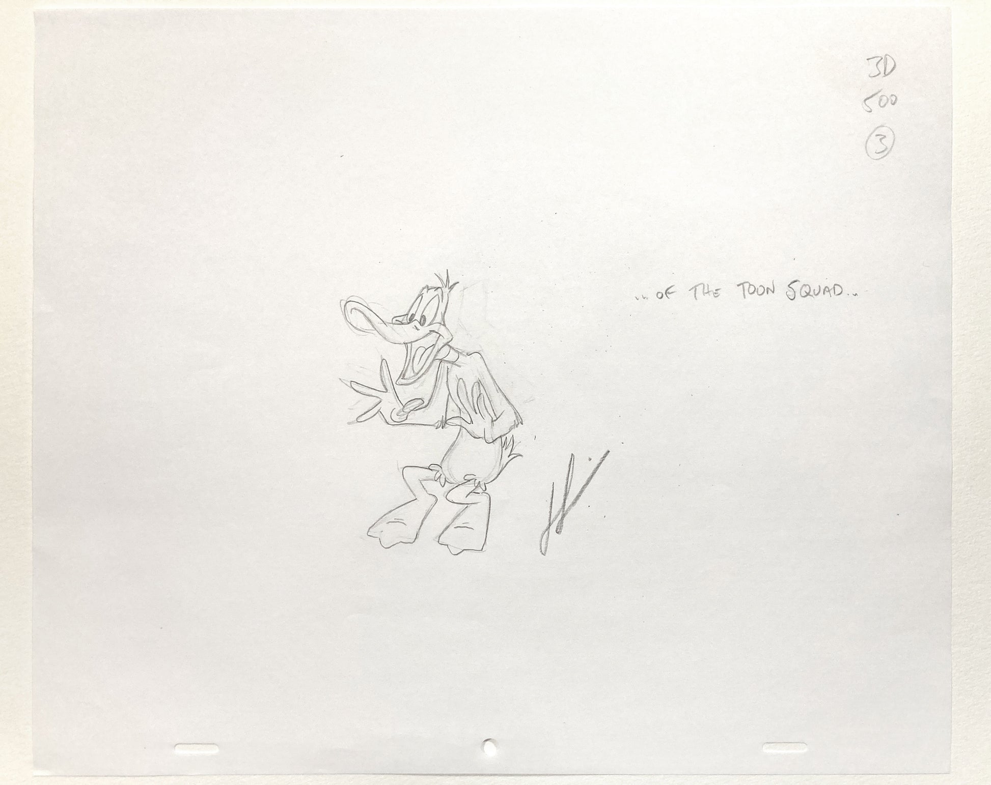 Daffy Duck Original Animation Production Art Drawing Signed – Warner Bros. (2021). For sale on FLIP Gallery