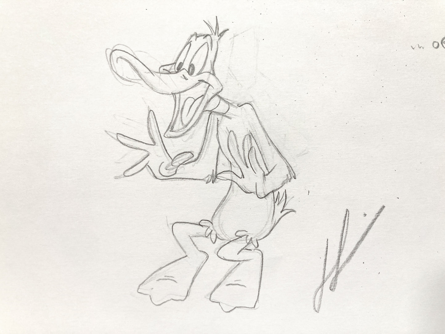 Daffy Duck Original Animation Production Art Drawing Signed – Warner Bros. (2021). For sale on FLIP Gallery