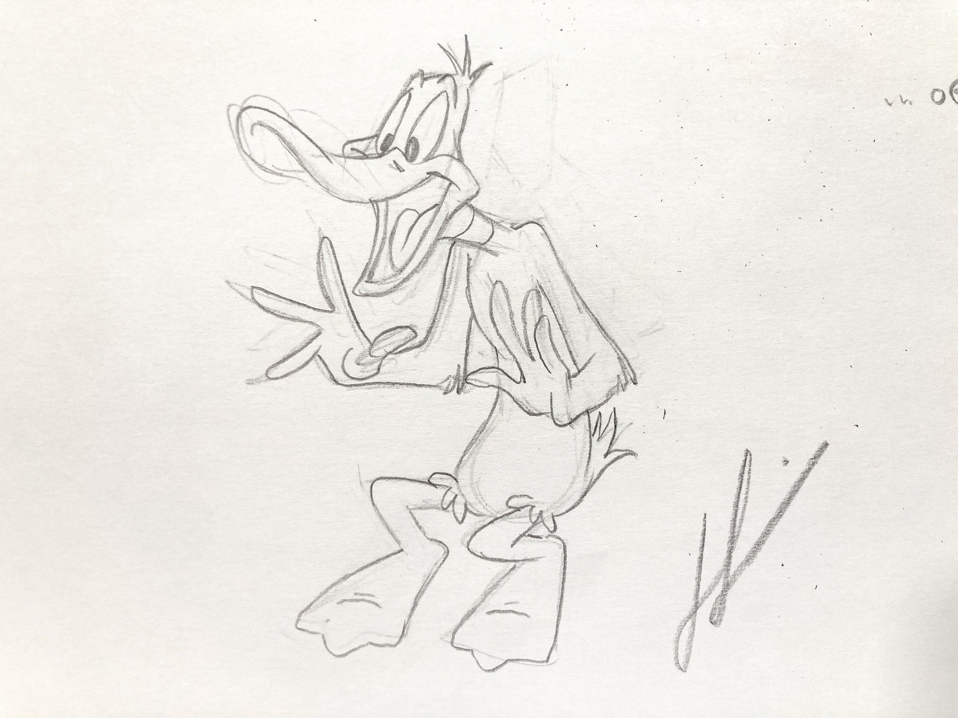 Daffy Duck Original Animation Production Art Drawing Signed – Warner Bros. (2021). For sale on FLIP Gallery