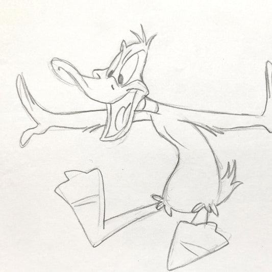 Daffy Duck : Original Animation Drawing Signed – Warner Bros. (c. 1990s). For sale on FLIP Gallery