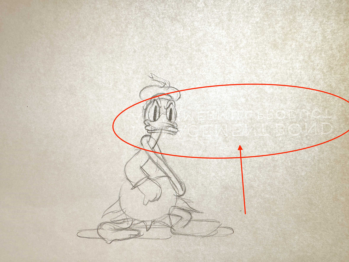 Donald Duck Original Animation Art Drawing (Walt Disney, 1937). For sale on FLIP Gallery